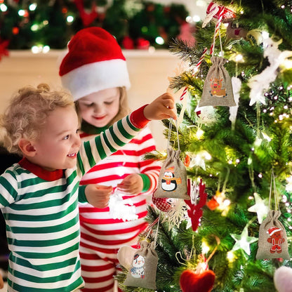 12 Weihnachts Jutesäcke Kordelzug hessische Geschenktüten Party Favors