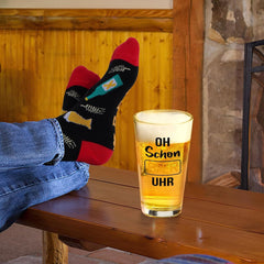 Joymaking Biergläser Socken Set für Männer 15oz - Lustige Geschenke Weihnachten Geburtstag