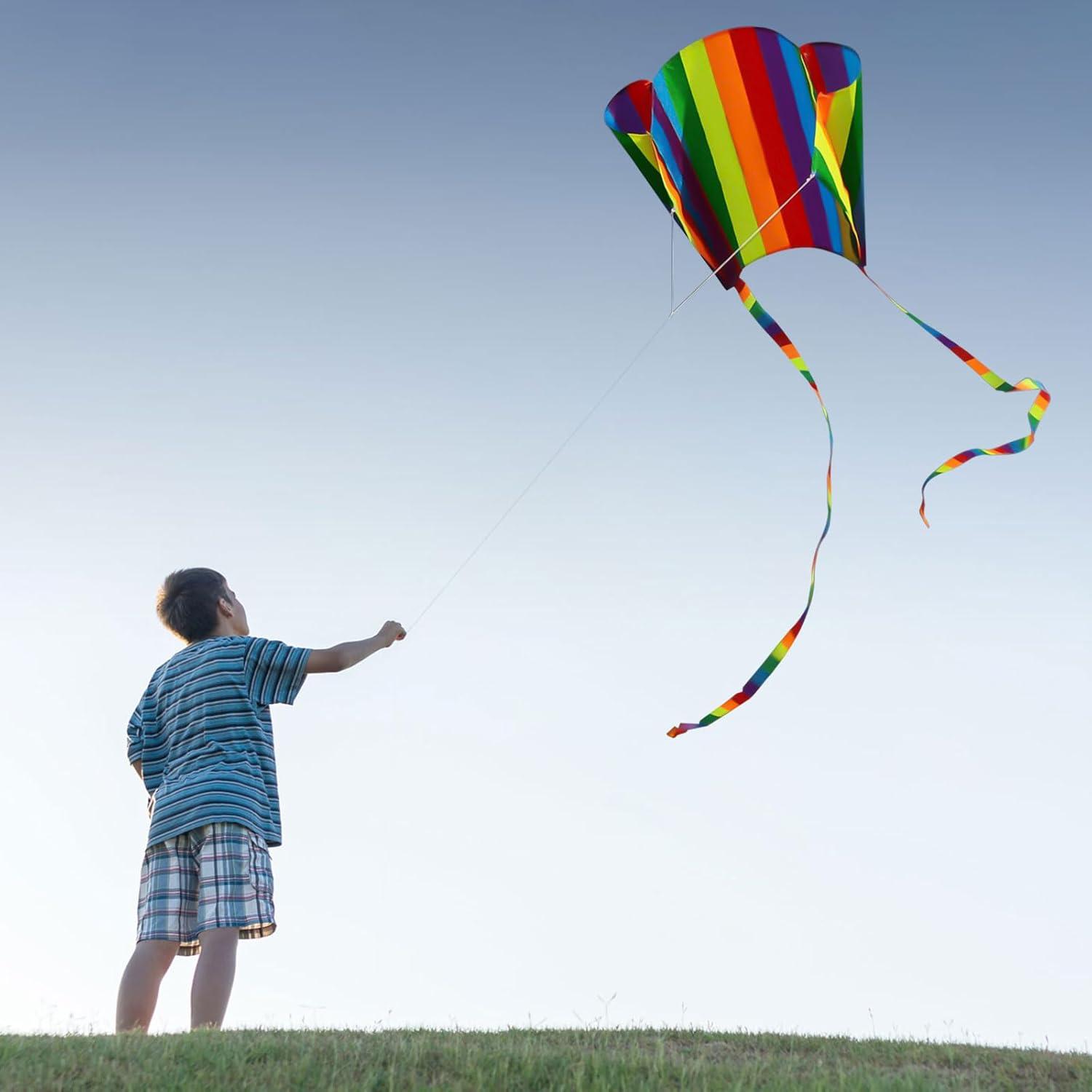 Kinder Taschendrachen Regenbogen Schwanz Flieger Strand Outdoor