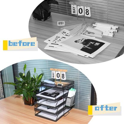 Briefablage Büro Dokumentenablage Stifthalter Schreibtisch Organizer Metall