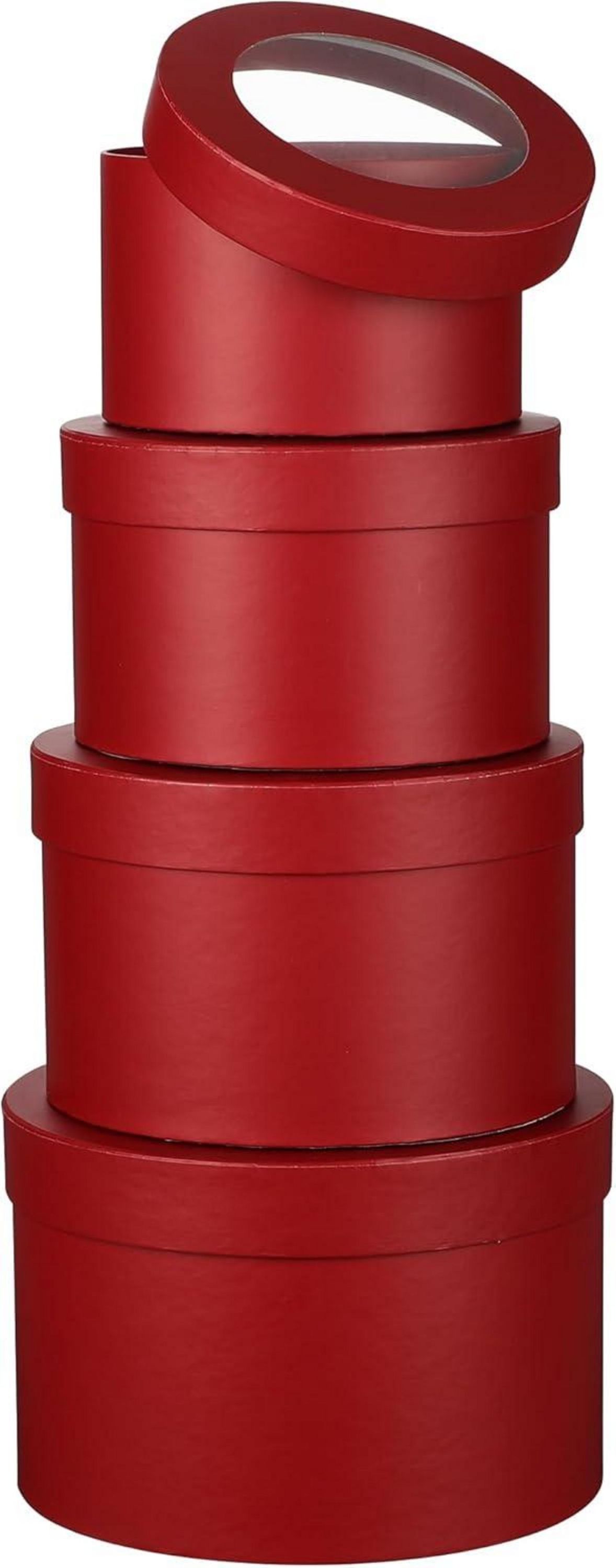 4er-Set Geschenkboxen Aufbewahrungsbox mit Deckel,Rot-2