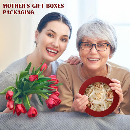 Aufbewahrungsboxen 4er-Set Rund Geschenkschachteln Karton Rot-2