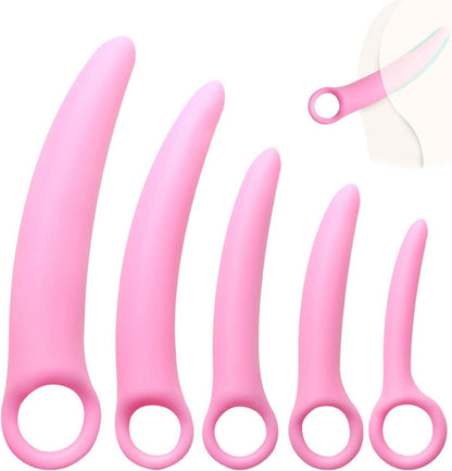 Dilatoren Set mit 5 Vaginal Trainer Silicon Solo Spaß Rosa