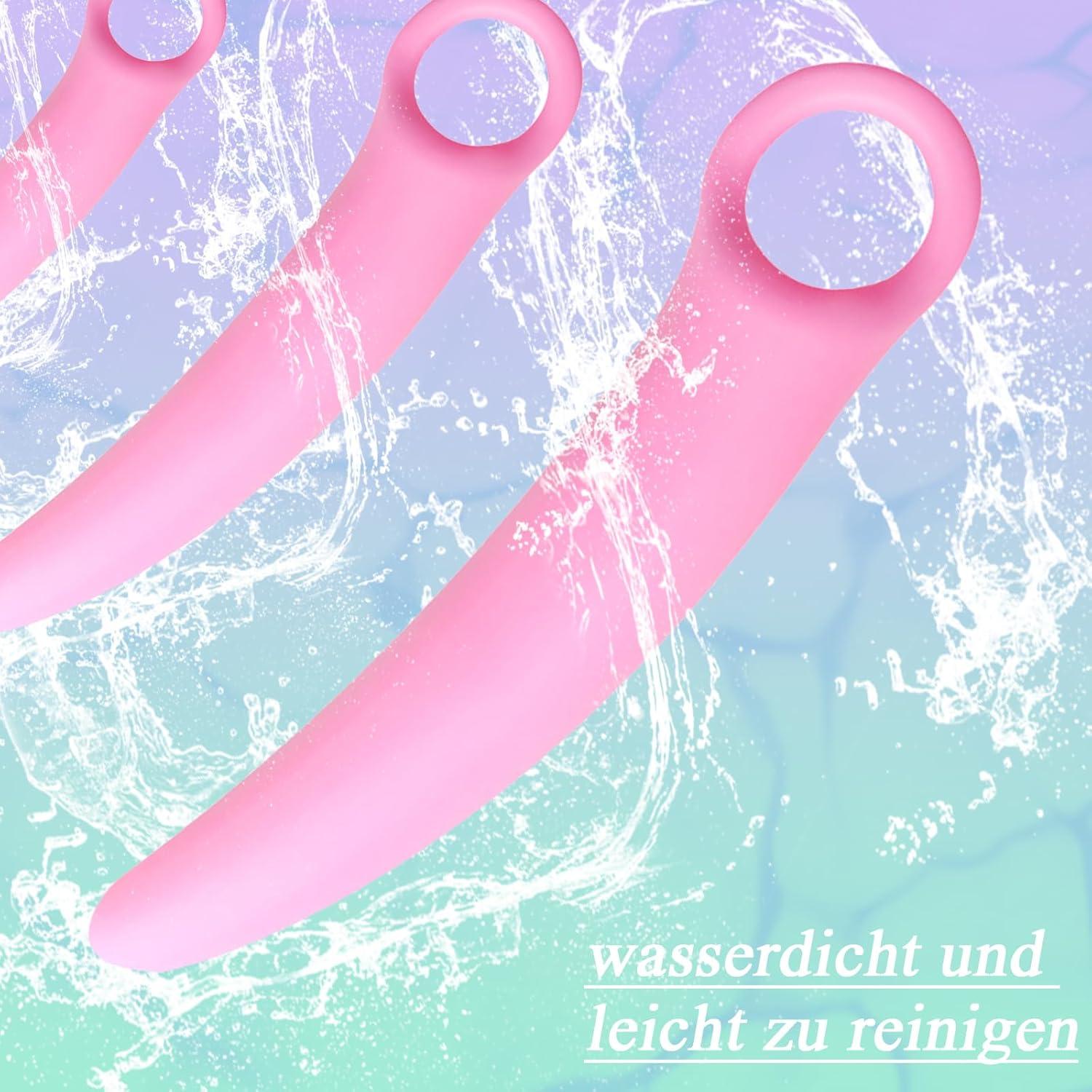 Dilatoren Set Frauen Silicon 5 Vaginale Trainer Rose Rot