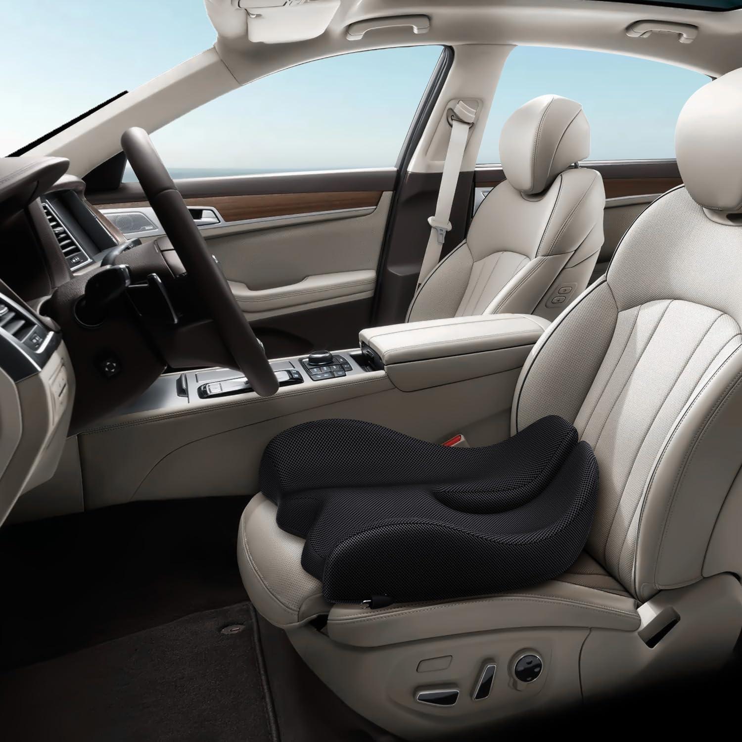 Orthopädisches Memory Foam Sitzkissen für Bürostuhl und Auto, Schwarz