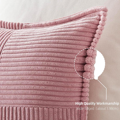 Kissenbezug Kordsamt Geometrisches Muster 40x40 Rosa 2er Set