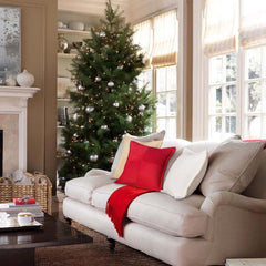 Weihnachten Kissenbezug 50x50 Rot Kordsamt 2er Set Sofa Wohnzimmer
