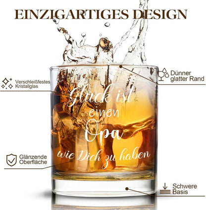 Whiskeygläser Geschenk Opa Weihnachten Geburtstag 300ml Gravur