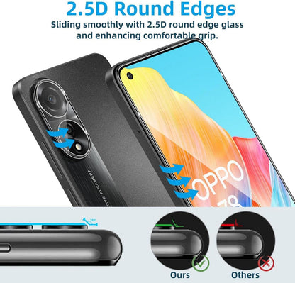 Schutzfolie + Kameraschutz für OPPO A78 4G, 9H Härte, Blasenfrei