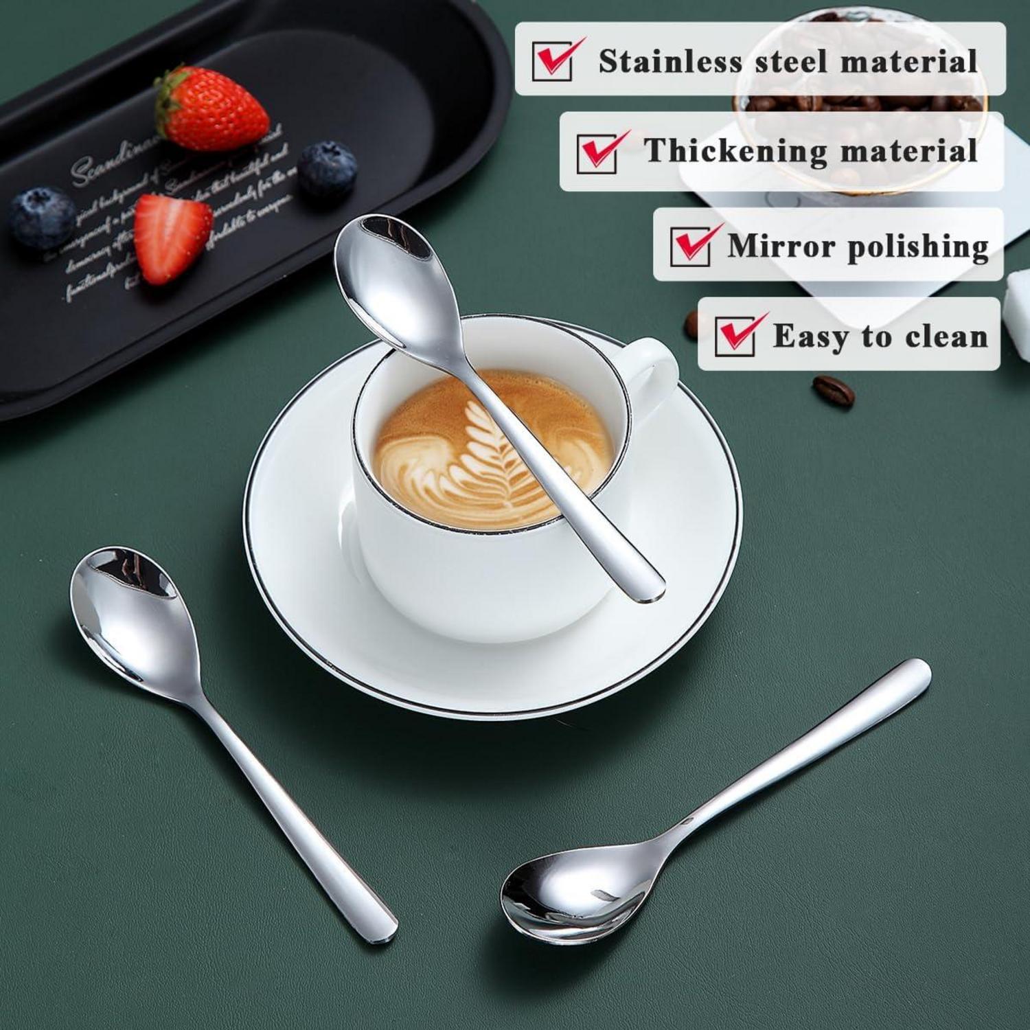 Teelöffel Set 24 Stück Edelstahl 14cm Kaffeelöffel Dessertlöffel Espressolöffel