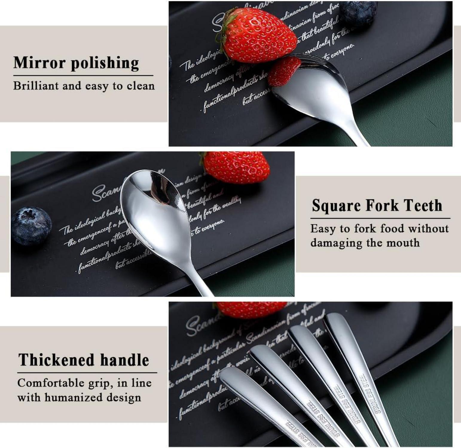 24er Teelöffel Set Edelstahl Kaffeelöffel Dessertlöffel 14cm Spülmaschinenfest