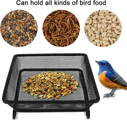 2er Pack Futterstation Vögel Bodenfutterstelle Feinmaschig Amseln Schneemann