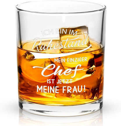 Ruhestand Geschenk Whiskeyglas für Rentner 300ml