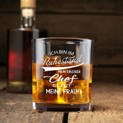 Whiskeyglas Geschenk Ruhestand Rentner 300ml Kristallglas