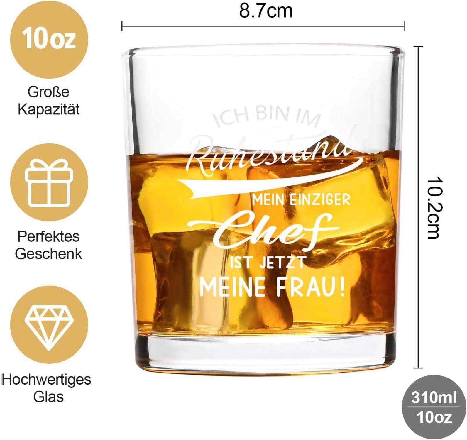 Whiskeyglas Ruhestand Rentner Geschenk Frau Mann 300ml