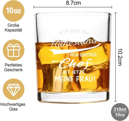 Whiskeyglas Ruhestand Rentner Geschenk Frau Mann 300ml
