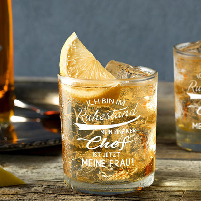 Whiskyglas Ruhestandsgeschenk für Männer und Frauen 300ml