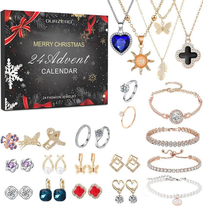Adventskalender 2024 Schmuck Set Weihnachten Überraschungen Frauen
