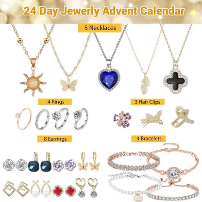 Adventskalender 2024 Schmuck Set Weihnachten Überraschungen Frauen