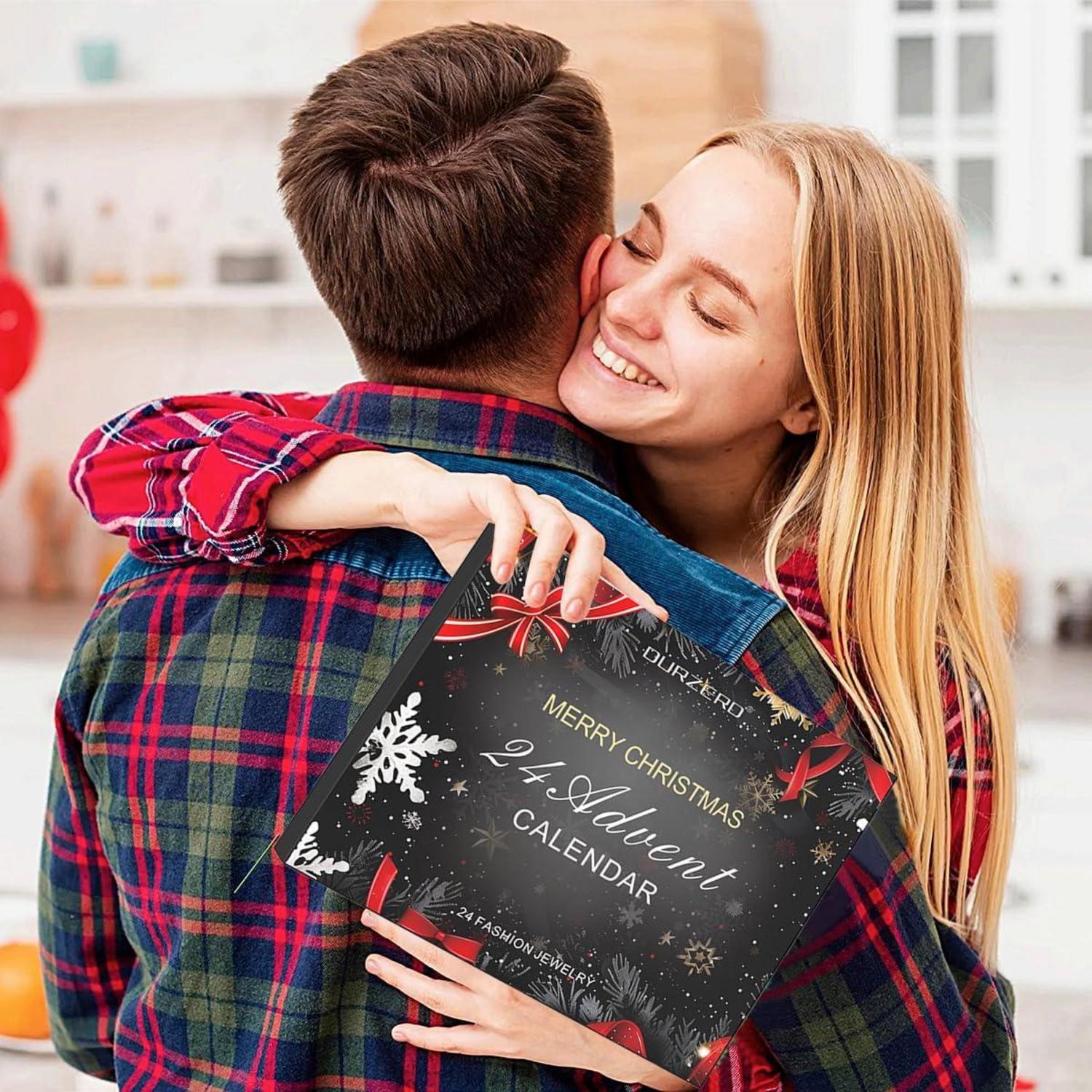 Adventskalender 2024 Frauen Schmuck Weihnachten Überraschungen Halskette-Ring