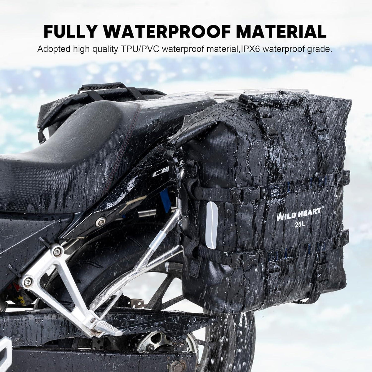 Wasserdichte Motorrad Seitentasche 25L Edelstahl Federung