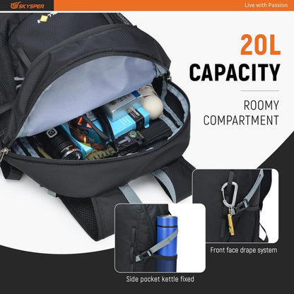 Faltbarer Rucksack Herren Daypack 20L Outdoor Travel