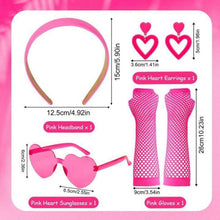 HOWAF 80er 90er Damen Kostüm Pink Accessoires Set