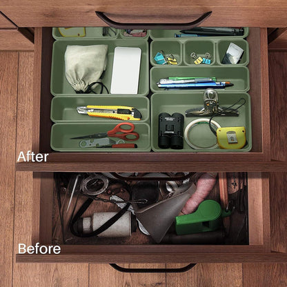8-teilige Schubladen-Organizer Aufbewahrungsbox Blau Transparent