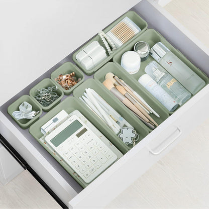 8-teiliges Schubladen Organizer Set in Blau - Make-up, Büro & Home