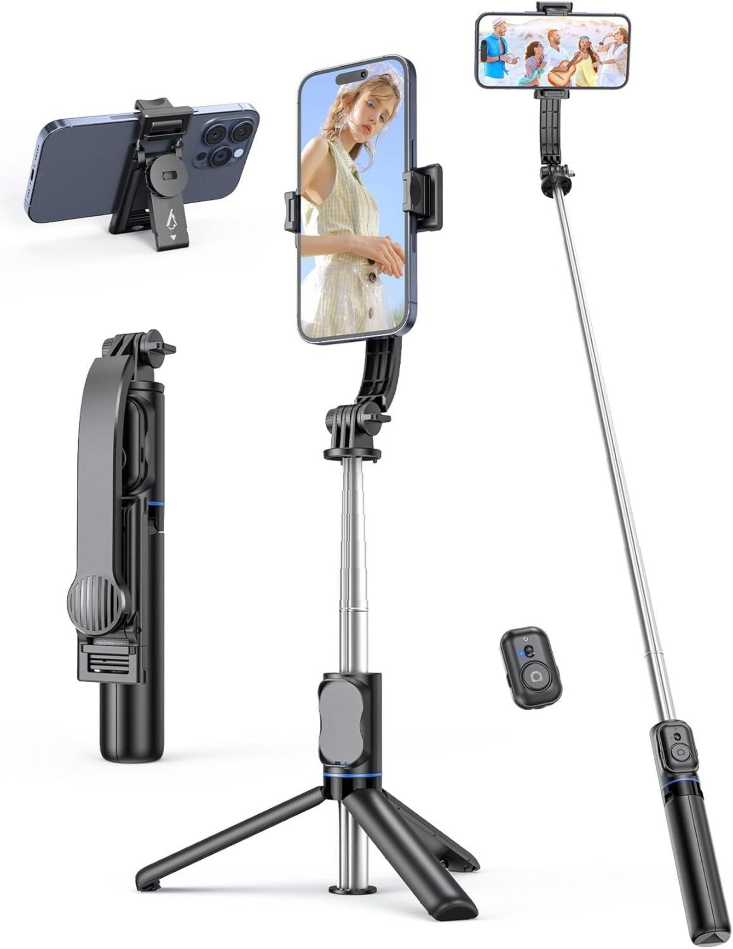 Selfie Stick mit Abnehmbarer Handyhalterung und Fernbedienung