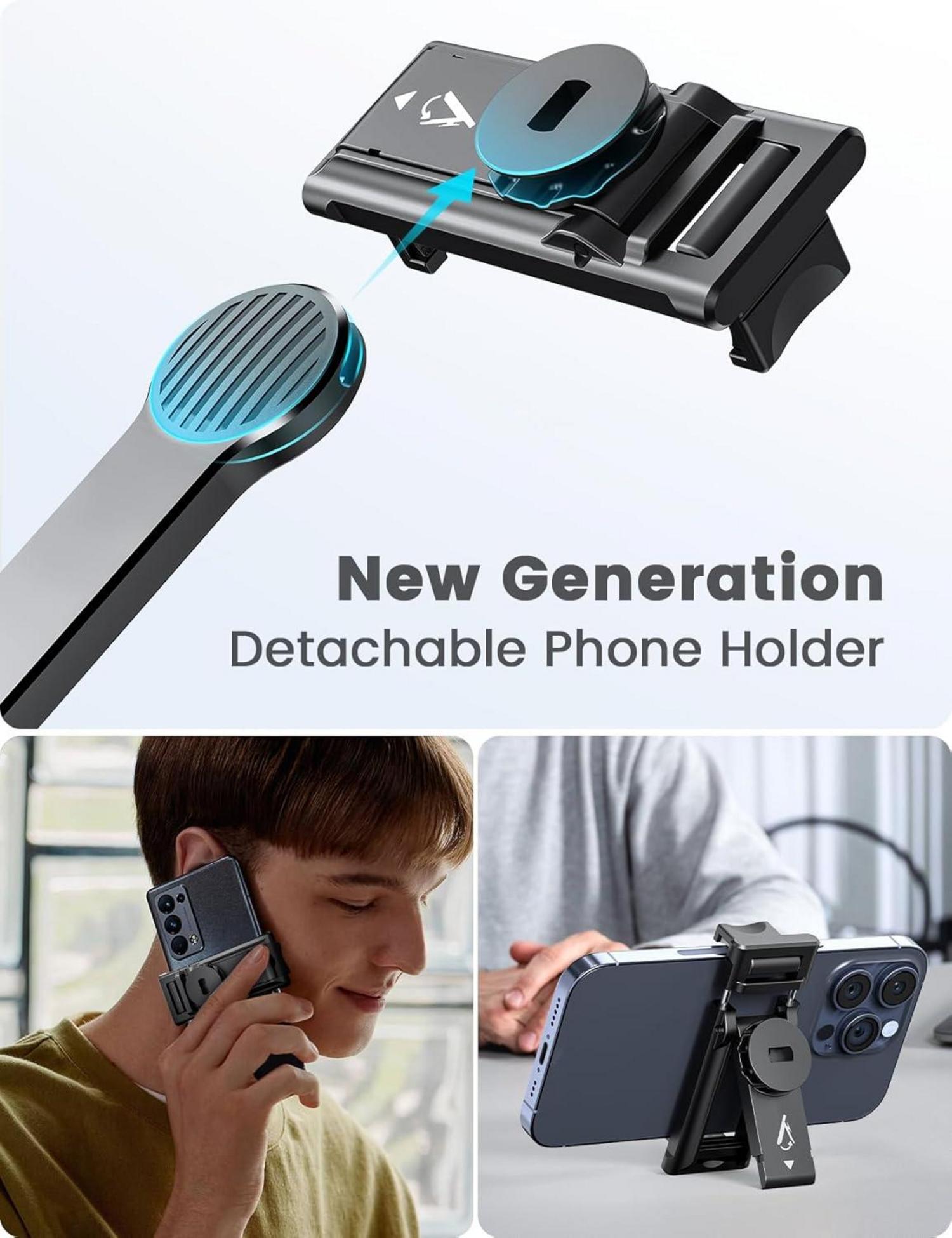 Selfie Stick mit Abnehmbarer Handyhalterung und Fernbedienung