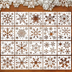 20er Set Weihnachten Schneeflocken Schablone Durable PET Material