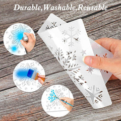 20er Set Weihnachten Schneeflocken Schablone Durable PET Material