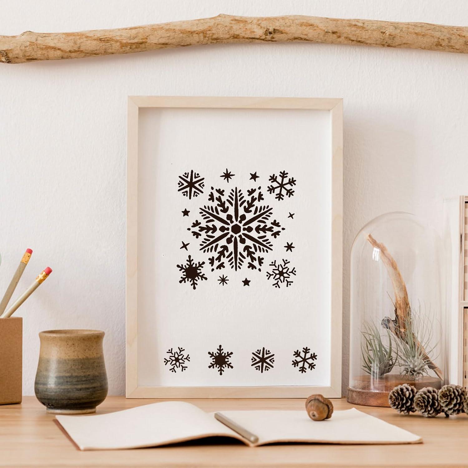 20 Stk. Weihnachten Schneeflocken Schablone Set DIY Handwerk Stencil Kit