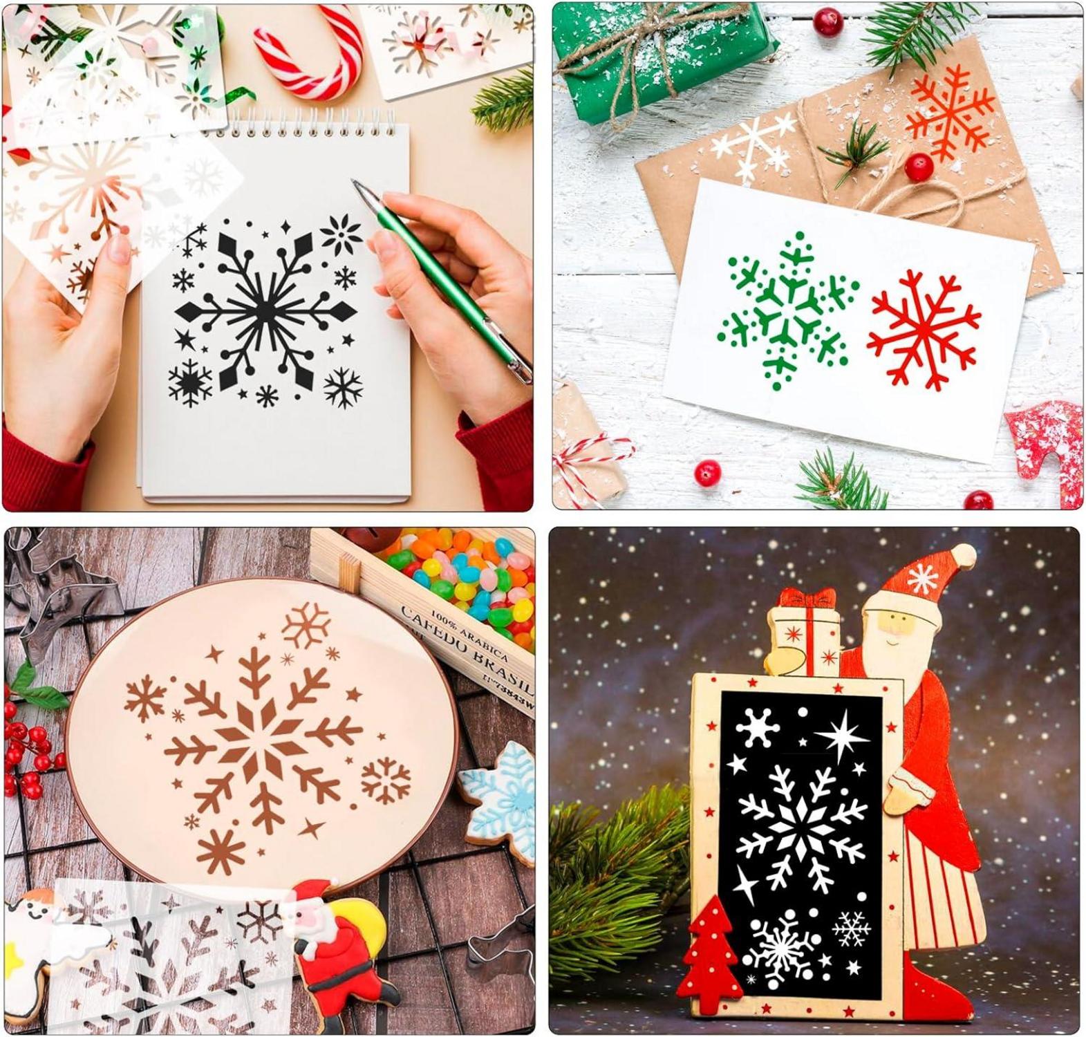 20 Stk. Weihnachten Schneeflocken Schablone Set DIY Handwerk Stencil Kit
