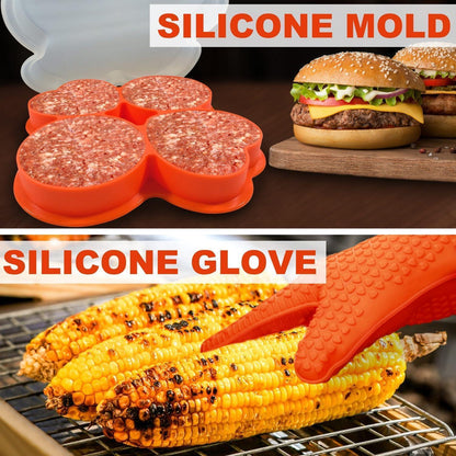 Grillzubehör Set mit Fleischthermometer 30 Teile in Koffer