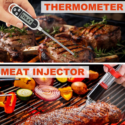 Grillzubehör Set mit Fleischthermometer 30 Teile in Koffer