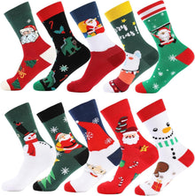 Weihnachtssocken Weihnachtsmuster Baumwollsocken Set 10er-Pack