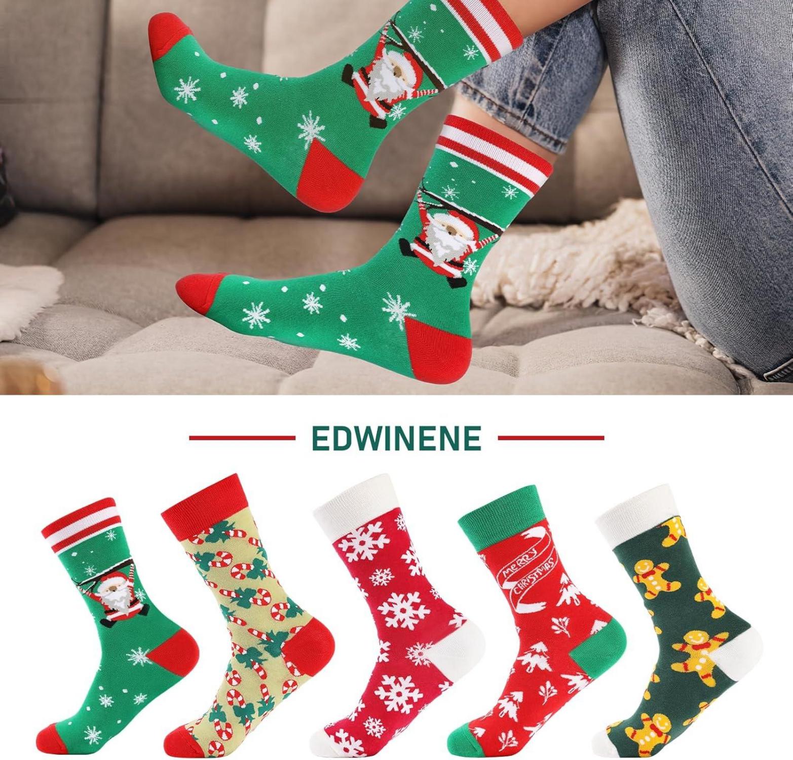 Weihnachtssocken Set für Damen und Herren, Baumwollsocken, 10 Stück