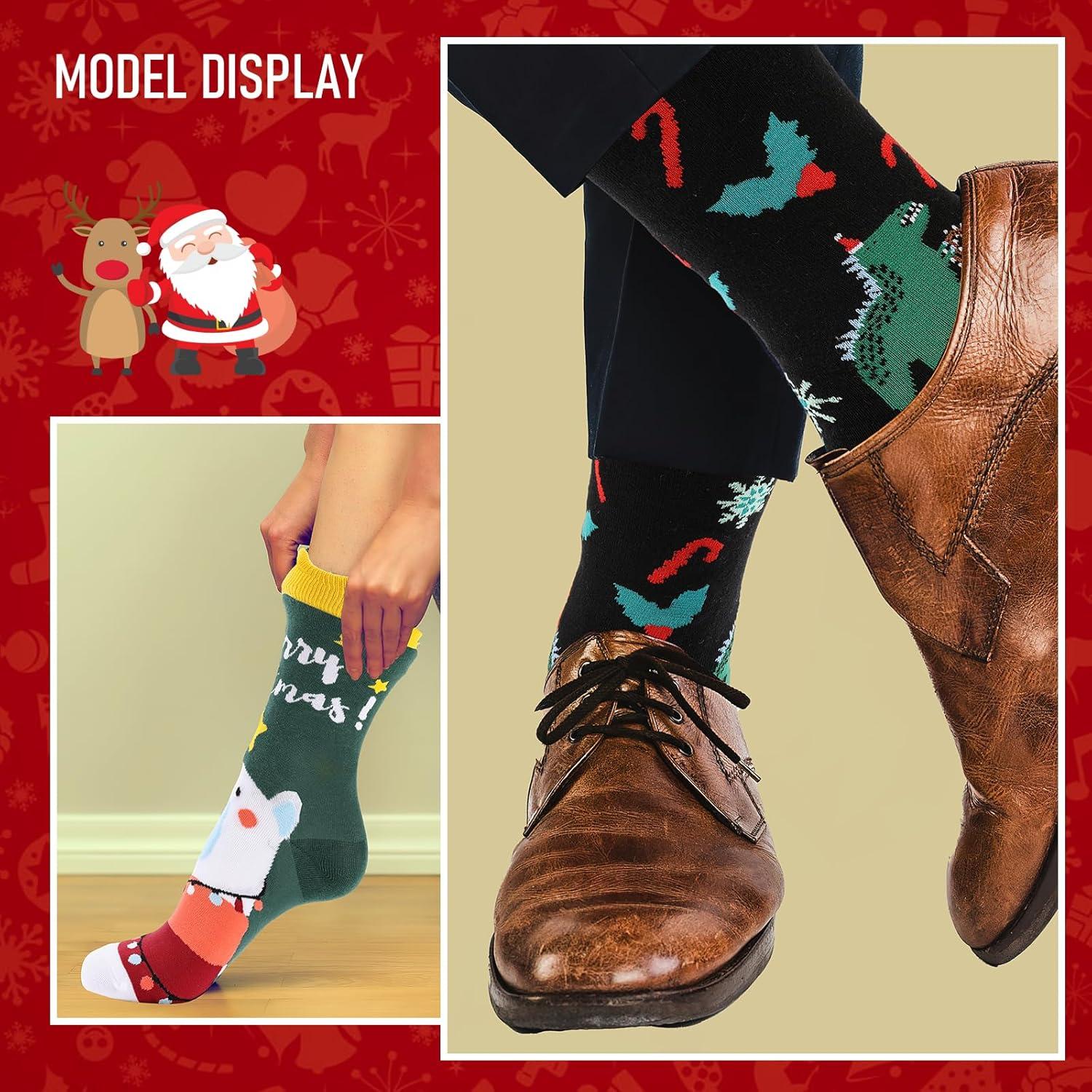 Unisex Weihnachtssocken Baumwollsocken Set Weihnachten Geschenk 10-44