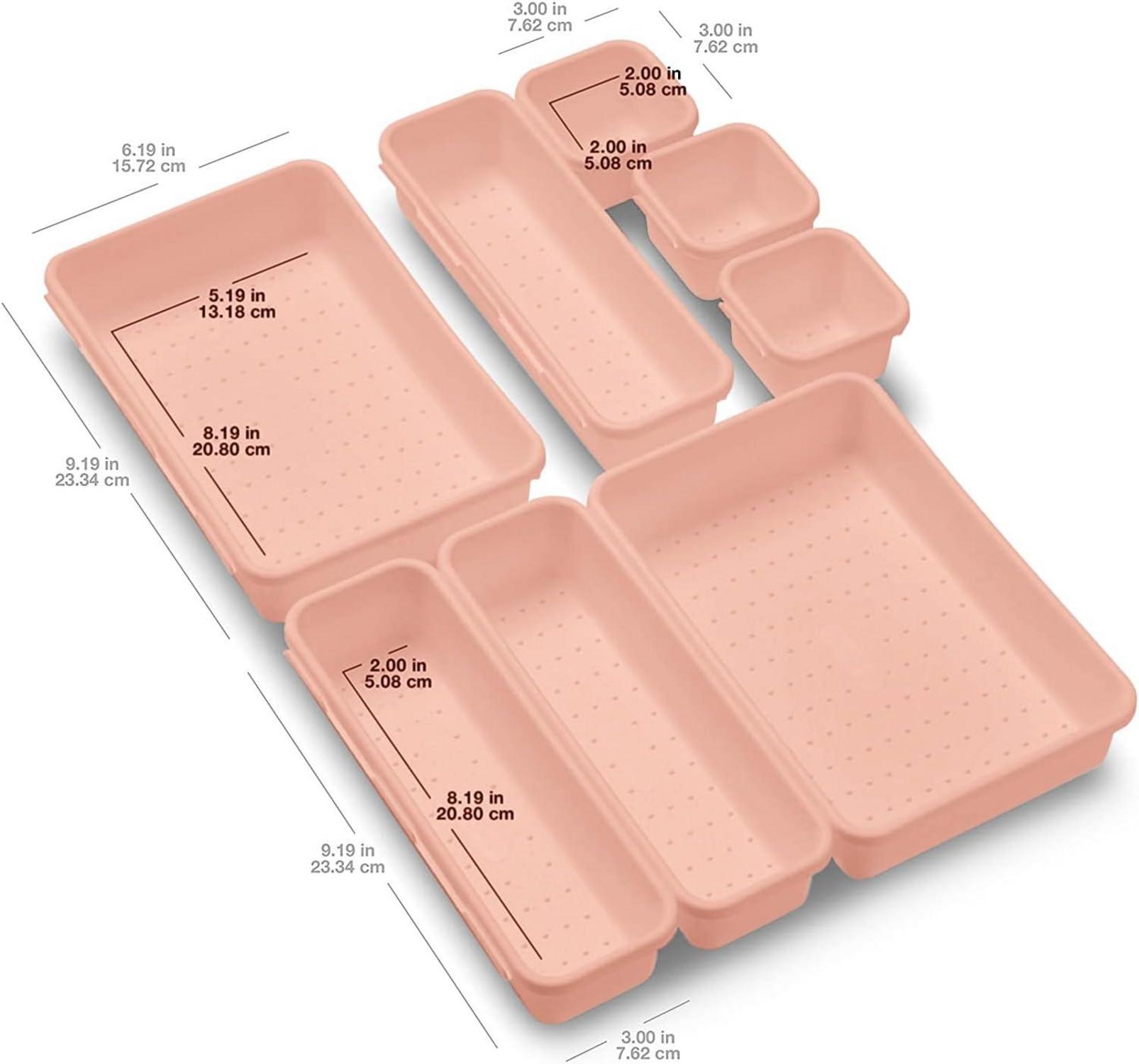 8-teiliges Make-up Schubladen Organizer Set, Transparent
