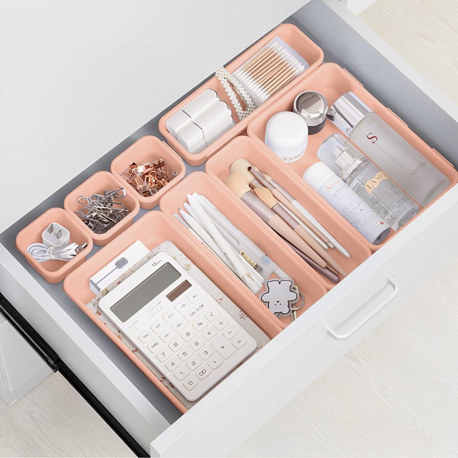 8er Set Schubladen Organizer transparent, multifunktional, stapelbar