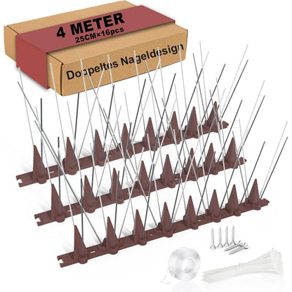 4M Taubenabwehr Spikes Edelstahl Balkon Gegen Vogeldreck 16x
