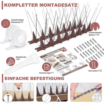 4M Taubenabwehr Spikes Edelstahl Balkon Gegen Vogeldreck 16x