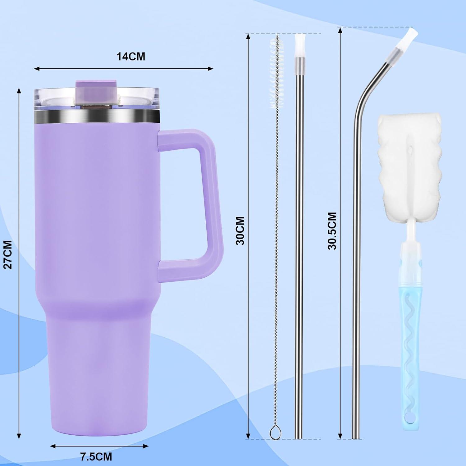 Livole 40oz Edelstahl Thermobecher mit Griff und Deckel, Isolierter Tumbler für