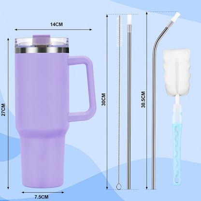 Livole 40oz Edelstahl Thermobecher mit Griff und Deckel, Isolierter Tumbler für
