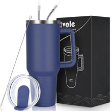 40 oz Edelstahl Thermobecher mit Griff, Deckel, Strohhalm