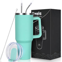 Isolierter 40oz Edelstahl Thermobecher mit Griff, Deckel, Strohhalm