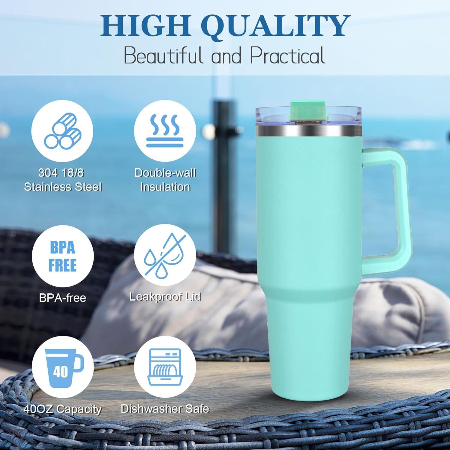 Edelstahl Thermobecher 40oz Isolierter Tumbler Mintgrün