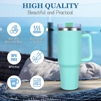 Edelstahl Thermobecher 40oz Isolierter Tumbler Mintgrün